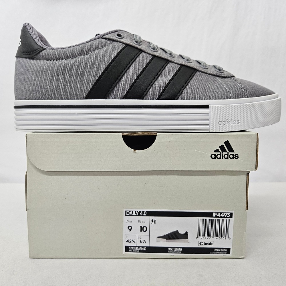 Adidas Daily 4.0 Casual Athletic Shoes IF4493 Gray Black White‎ Men's Size 9